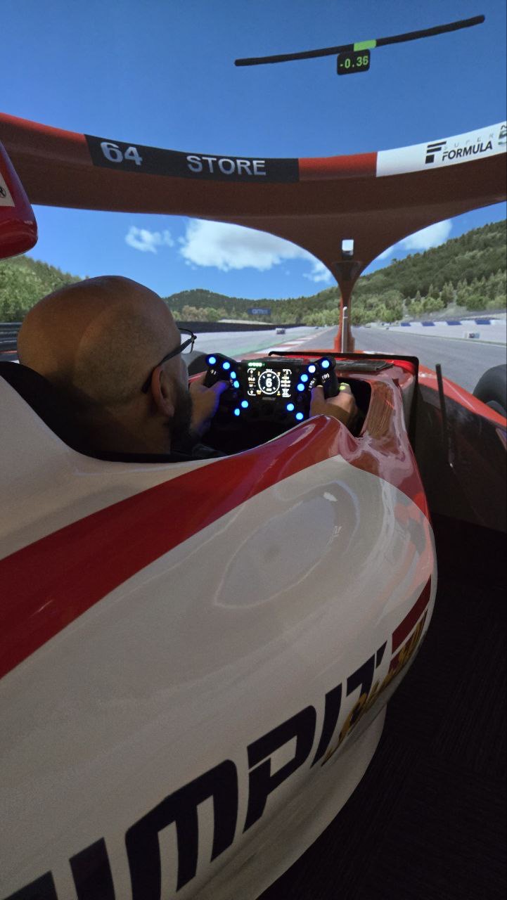 Behind the wheel of the formula pod — SimPit Store, Japan